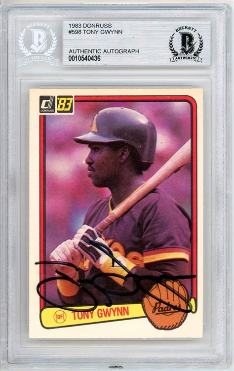 Heroes of sport card trimming & group break scam. Tony Gwynn Autographed 1983 Donruss Rookie Card #598 San ...
