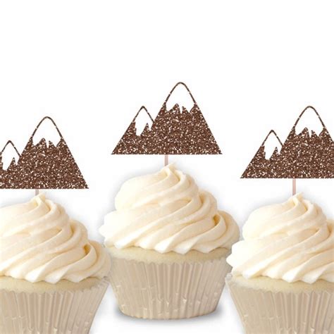 Mountain Cupcake Toppers Mountain Themed Party Decor Etsy