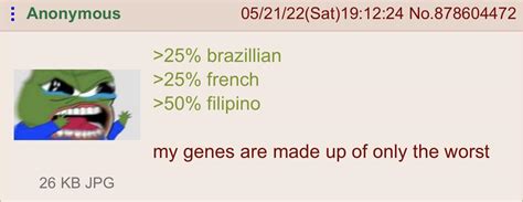 Anon Lost The Genetic Lottery Rgreentext