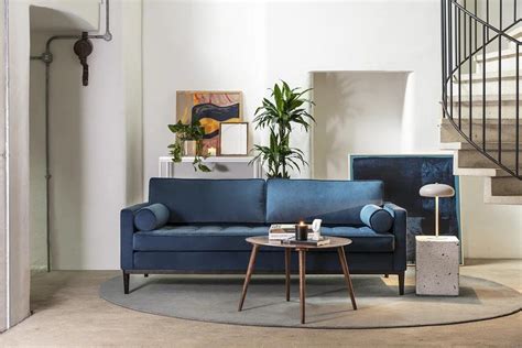Living Room Décor Ideas Around Your Blue Sofa Swyft