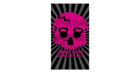 Swing Hard Snatch Fast Pink Kettlebell Poster Zazzle