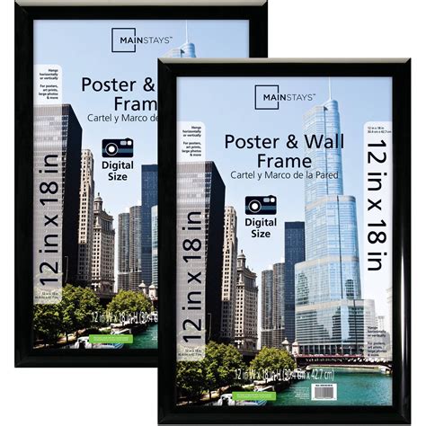 Mainstays 12x18 Trendsetter Poster And Picture Frame Black Set Of 2