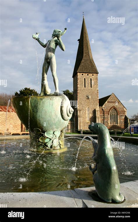 Bronze Fountain Of A Young Boy Holding Fish St Michaels Fountain