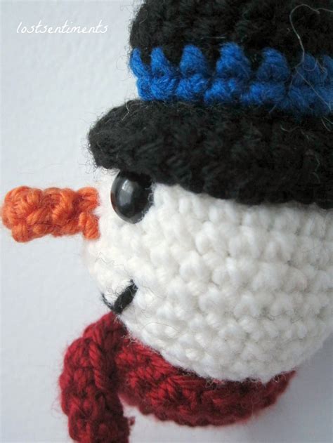 Pattern Snowman Ornament Top Hat And Carrot Nose Crochet Etsy