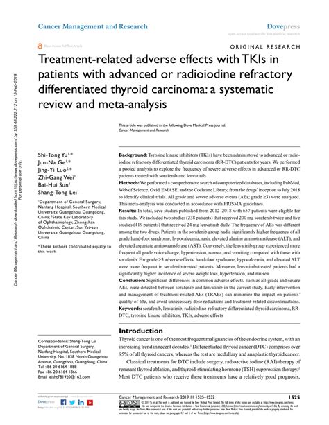 Pdf Treatment Related Adverse Effects With Tkis In Patients With
