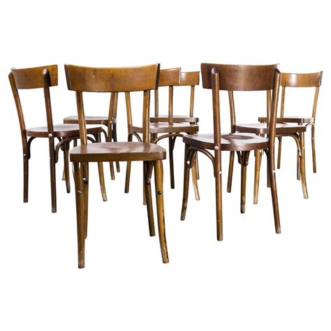 1950s Baumann Bentwood Walnut Bistro Dining Chair Set Of Eight Model