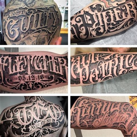 Scribomania Sam Taylors Ornate Freehand Lettering Pattern Tattoo