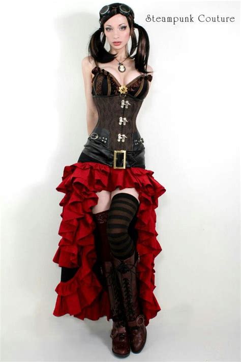 Steampunk Kato Kate Lambert In Corset And Red Skirt