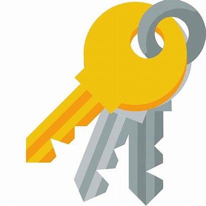Icon Key Flat Clipart Keyring Ring Keys