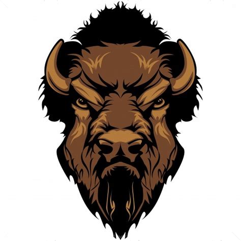 Buffalo Head Logo Vector Clipart Buffalo