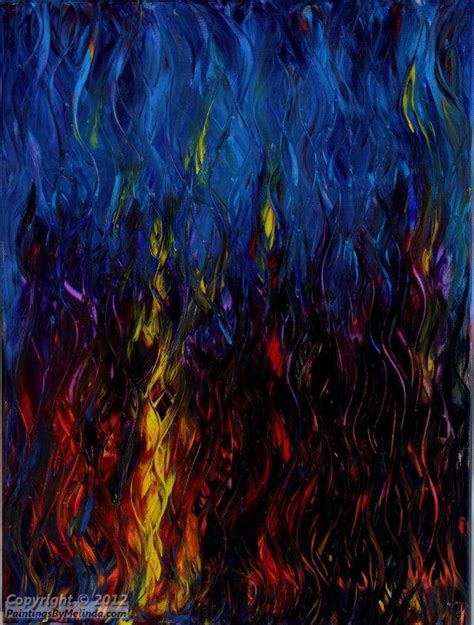 Original Abstract Fire Painting Flames Beautiful Textured Painting