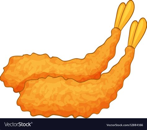 Fried Shrimp Icon Cartoon Style Royalty Free Vector Image