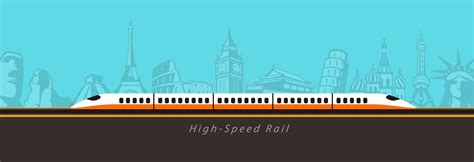 High Speed Bullet Train Coming Out Modern Flat Design Background Is