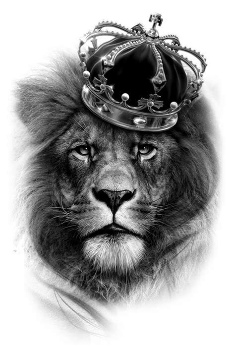 Lion With Crown Drawing Tattoo