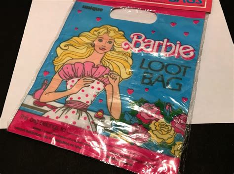 Vintage 1988 Barbie Barbie Loot Bag Birthday Party Bags Pack Of 8