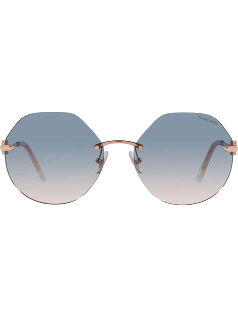 Tiffany And Co Eyewear Rimless Gradient Round Sunglasses Farfetch