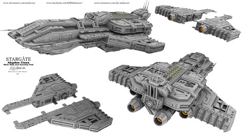 Artstation Stargate Abydos Class Main Ship And Gunship Pod