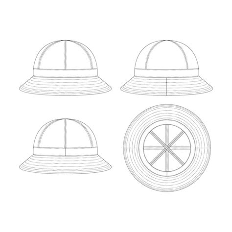 Premium Vector Template Set Bucket Hat Vector Illustration Flat