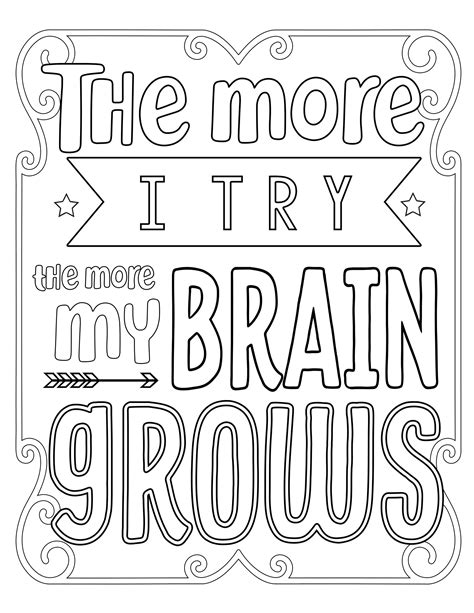 Free Coloring Page Growth Mindset Quote Coloring Pages Free Images