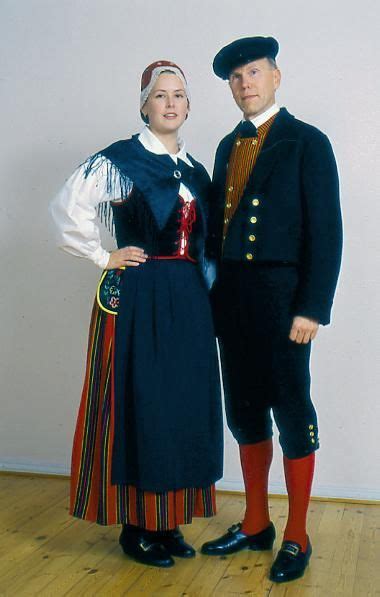 Europe Portrait Of A Couple Wearing Traditional Clothes Lohja