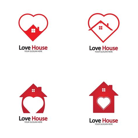 Love Home Logo Heart And House Icon 2533773 Vector Art At Vecteezy