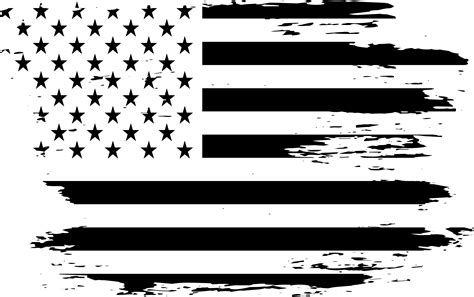 Black Distressed American Flag Svg