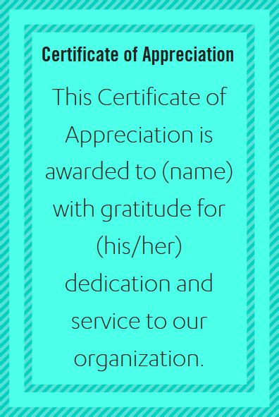 Certificate Wording For Healthcare Industries Appreciation Words