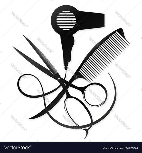 Check spelling or type a new query. Scissors and comb design for a beauty salon Vector Image