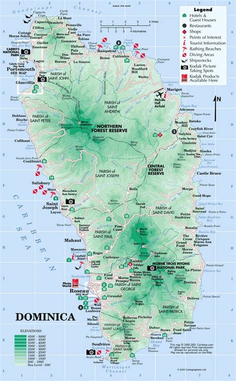 Political, physical, location, outline, thematic and other important dominica maps. Dominica Fluss Karte
