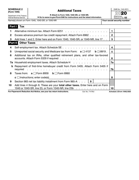 Irs Form 1040 Schedule 2 Download Fillable Pdf Or Fill Online