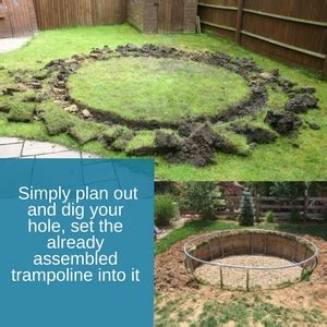 Then, begin attaching by snapping the parts together until you have a ring shape. In Ground Trampoline | Installing a Sunken Trampoline ...