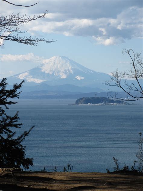 Viewing Mt Fuji Enoshima And Zushi Beach From Ancient Tomb Of Around