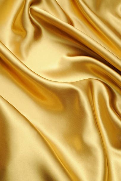 Royalty Free Silk Fabric Wave Background Yellow Satin Cloth Texture