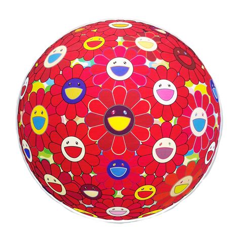 A vibrant piece of takashi murakami wall art produced as a completely sold out, limited series in 2019 in conjunction with complexcon and kaikai. Takashi Murakami // Red Flower Ball (3D) // 2013 ...
