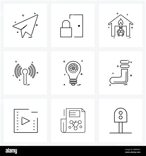9 Editable Vector Line Icons And Modern Symbols Of Idea Internet Fire
