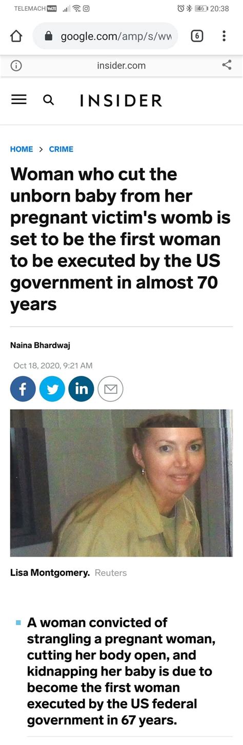 First Woman To Be Executed In The Us In 70 Years