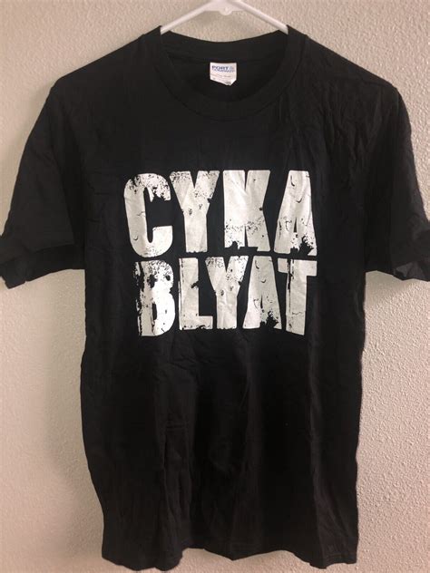 Cyka Blyat Logo Graphic Black T Shirt Gaming Cs Go Russian Swear Word