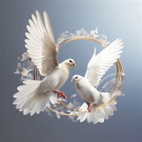 Premium Ai Image Two White Birds Flying In A Circle