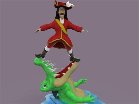 Captain Hook And Tick Tock 3d Model 3d Printable Cgtrader