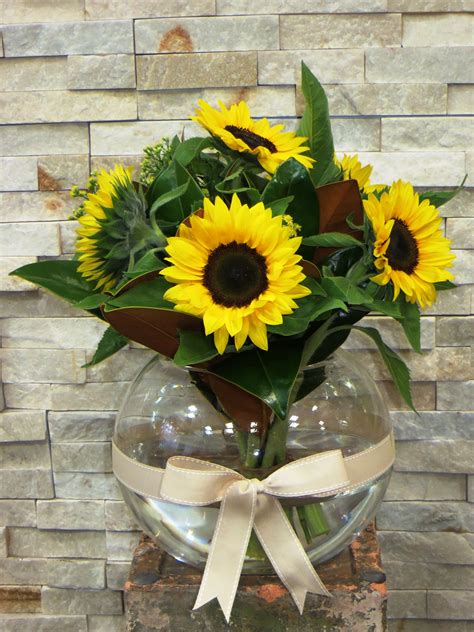 Bright Sunflower Fish Bowl Flower Centerpieces Wedding Sunflower