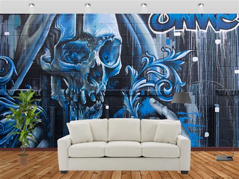 You could argue that graffiti is americas rock n roll take on art, and in the last 20 years it has taken form in our generation as one. Skull Graffiti Colourful Wall Mural , Graffiti Wallpaper ...