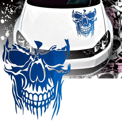 28224cm Skull Hood Car Stickers Vinyl Decals Auto Body Truck Tailgate