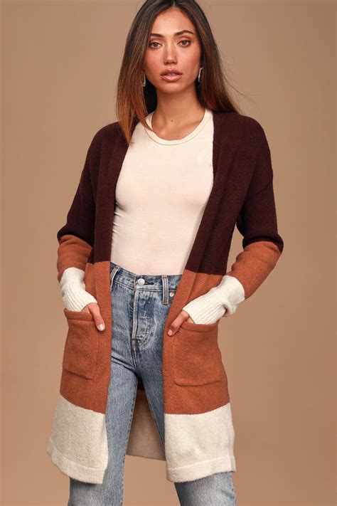 Cozy Colorblock Cardigan Colorblock Sweater Knit Cardigan Lulus
