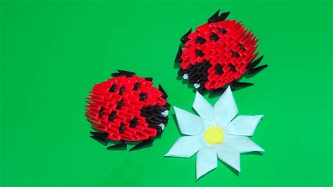 3D origami ladybug tutorial for beginners | Origami for beginners ...