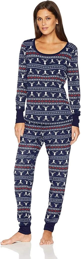 Mae Womens Sleepwear Thermal Pajama Set Reindeer Fair Isle Best
