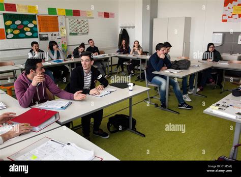 International Class During Language Teaching Stock Photo Alamy