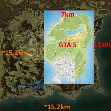 Grand Theft Auto 5 Map Size Comparison