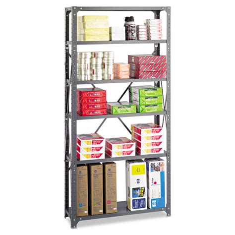 Safco Commercial Steel Shelving Unit Six Shelf 36w X 12d X 75h Dark