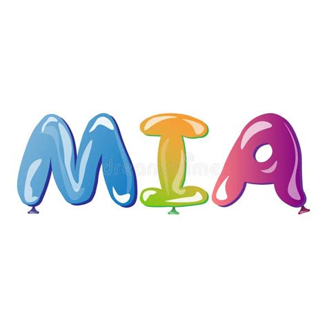 Mia Female Name Text Balloons Stock Vector Illustration Of Decorative