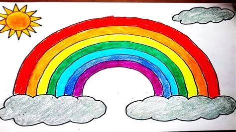 How To Draw A Rainbow On Paper Easy Drawing Step